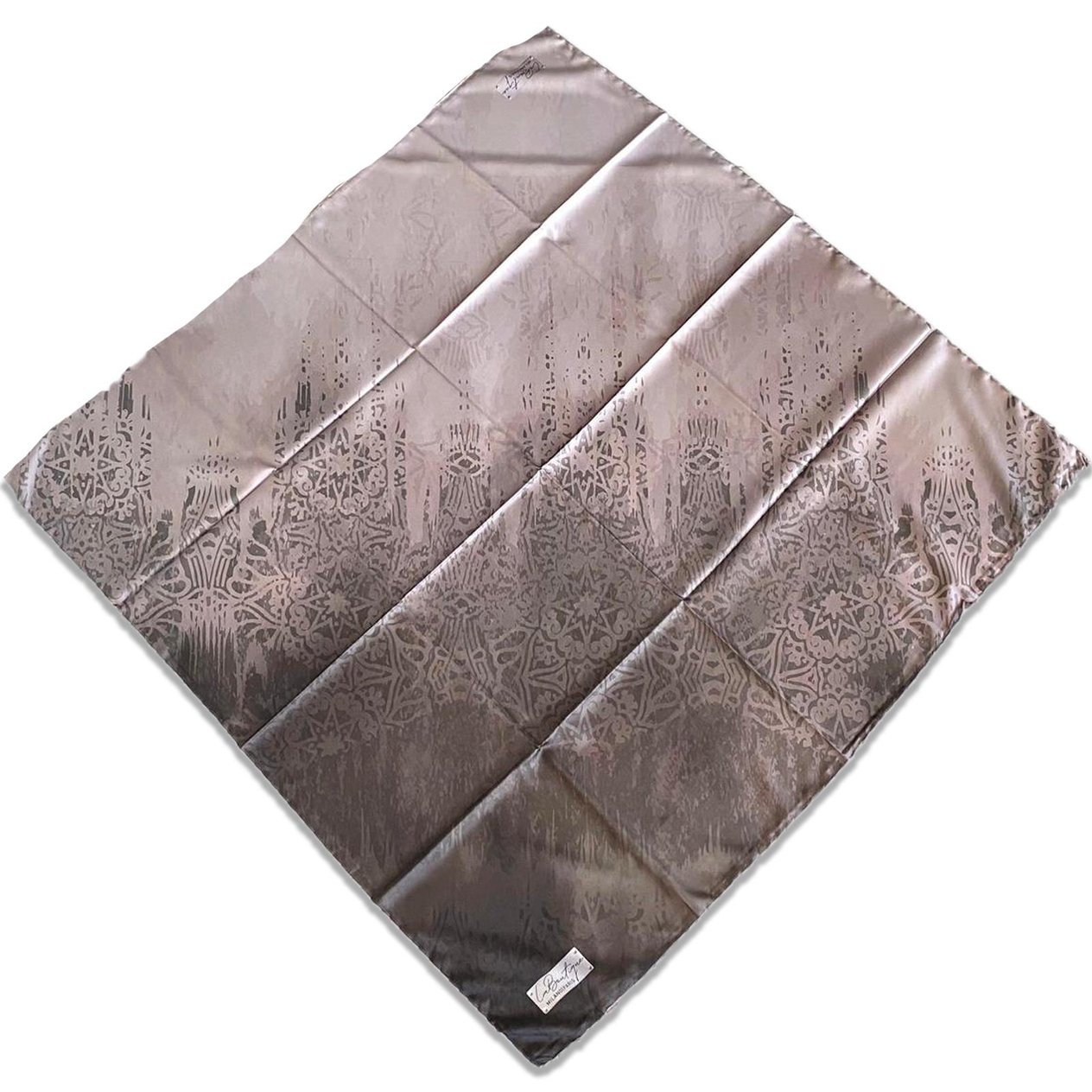 Defolu Polyester La Boutique Kahverengi Bulut Desen Eşarp 1831-04  34808