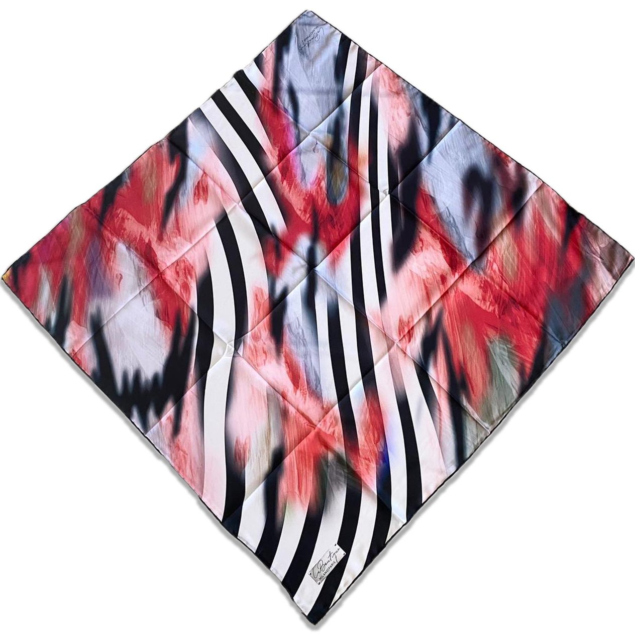 Defolu Polyester La Boutique Siyah Beyaz Zebra Karma Desen Eşarp 1374-03  34717