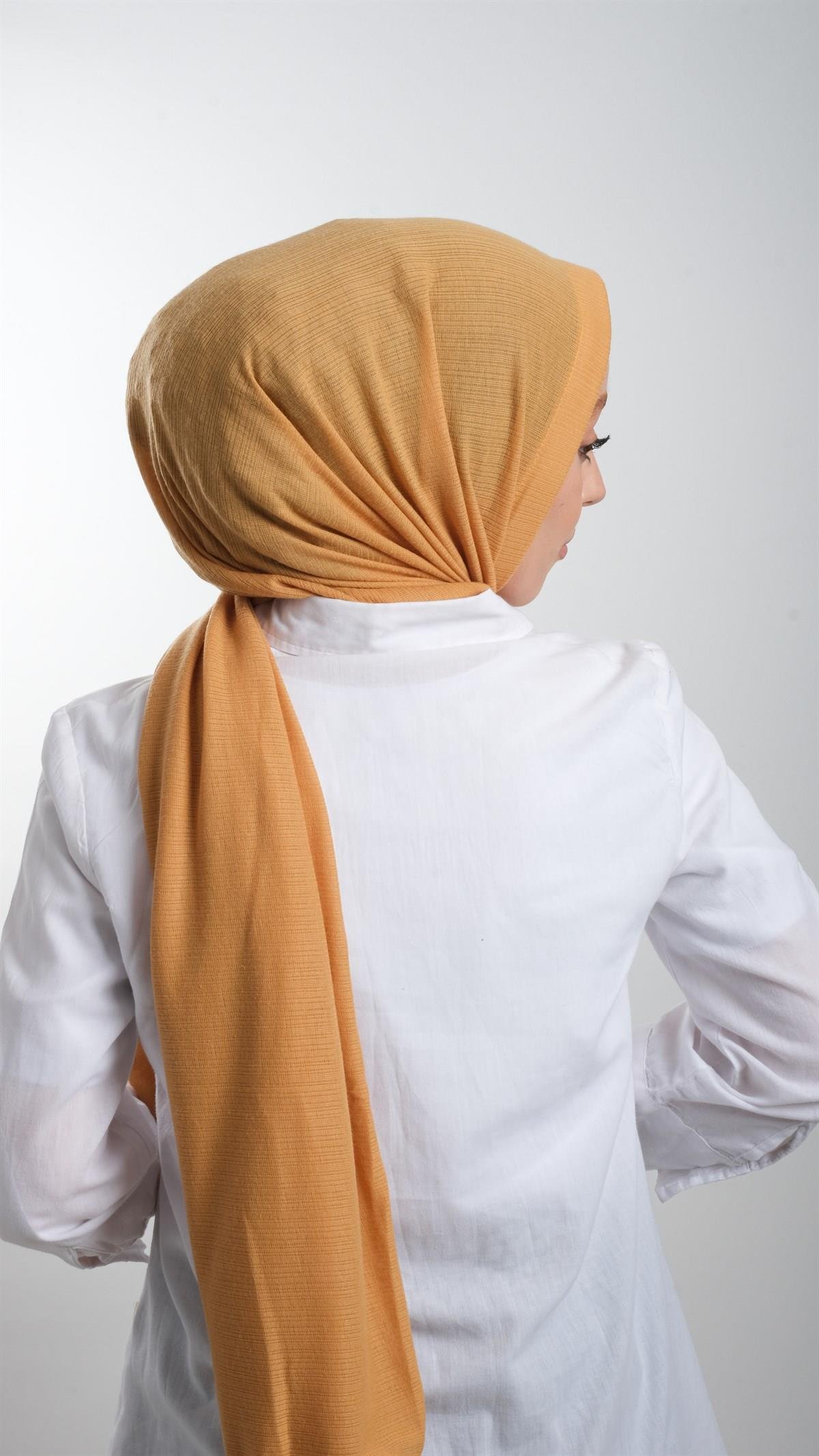 Gold Pratik Hazır Geçmeli Tesettür Şal Örme Kumaş Sade 2118_03