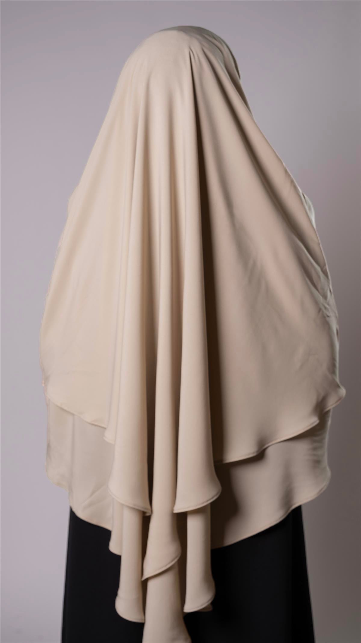 Koyu Bej Pratik Hazır Geçmeli Tesettür Eşarp Medine İpeği Bağcıklı Çift Katlı Sufle Hijab 2302_44