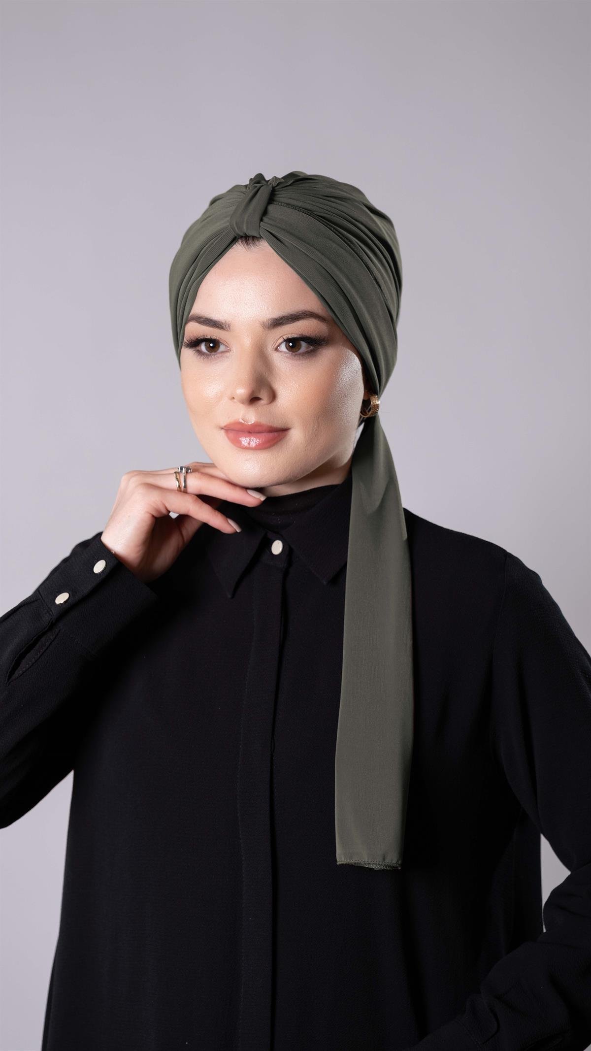 Koyu Vizon Pratik Hazır Geçmeli Tesettür Bone Sandy Kumaş Atkılı  2204_38