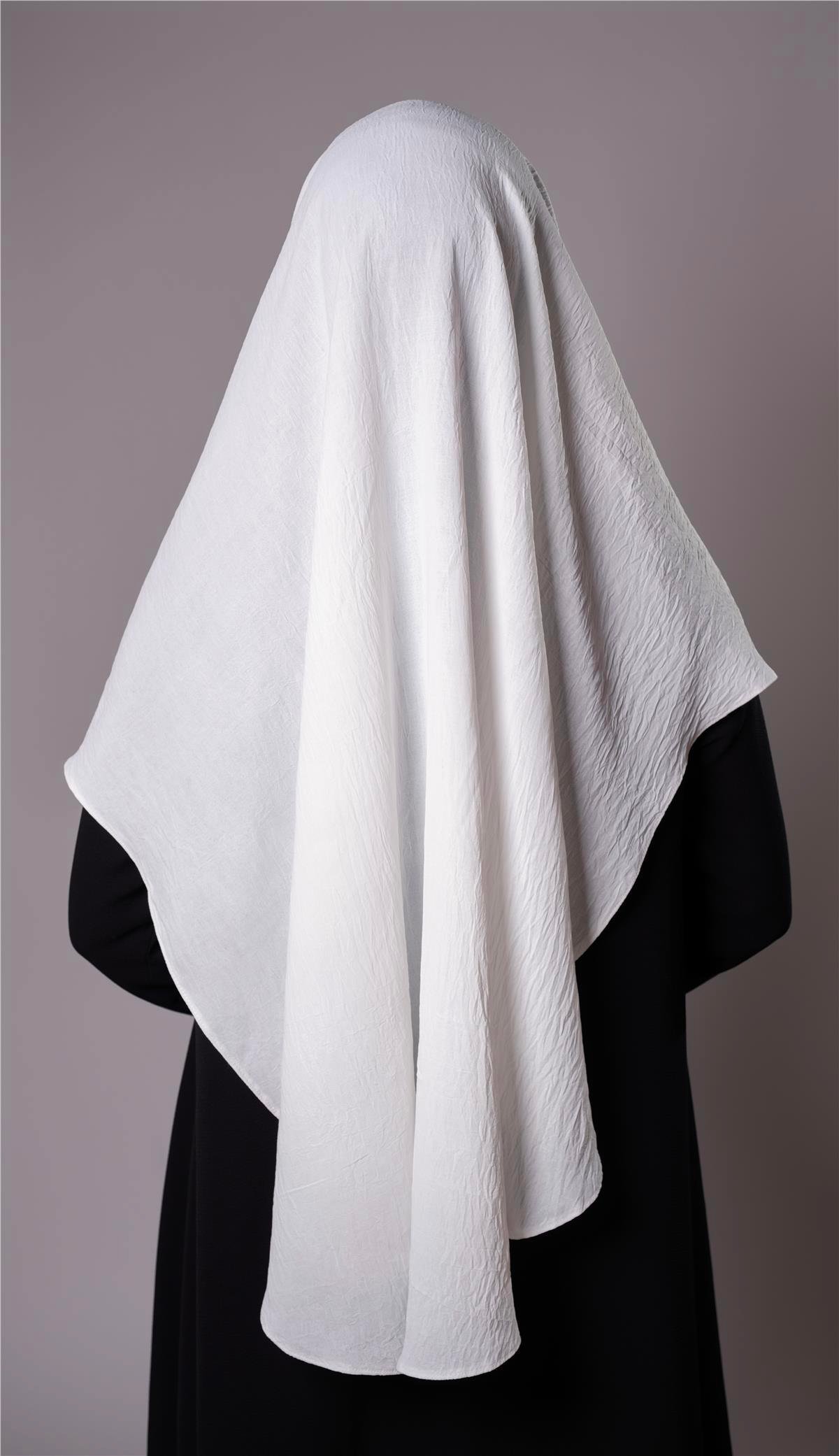 Krem Pratik Hazır Geçmeli Tesettür Eşarp Aerobin Kumaş  Çapraz Hijab 2307_40