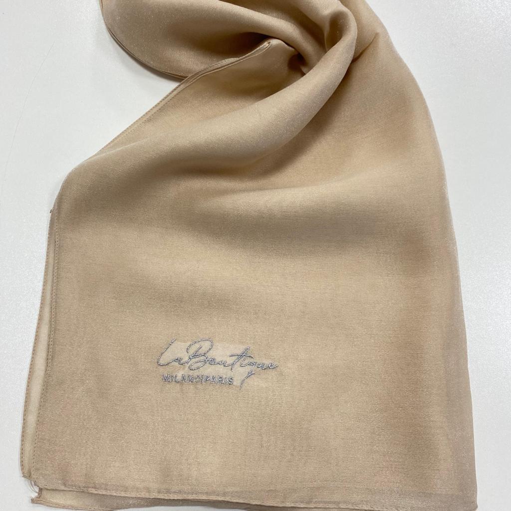 La Boutique Abiye Bej Düz Renk Şal 1-26760