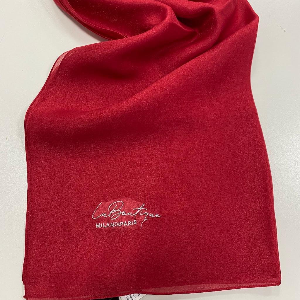 La Boutique Abiye Kırmızı Düz Renk Şal 1-26747