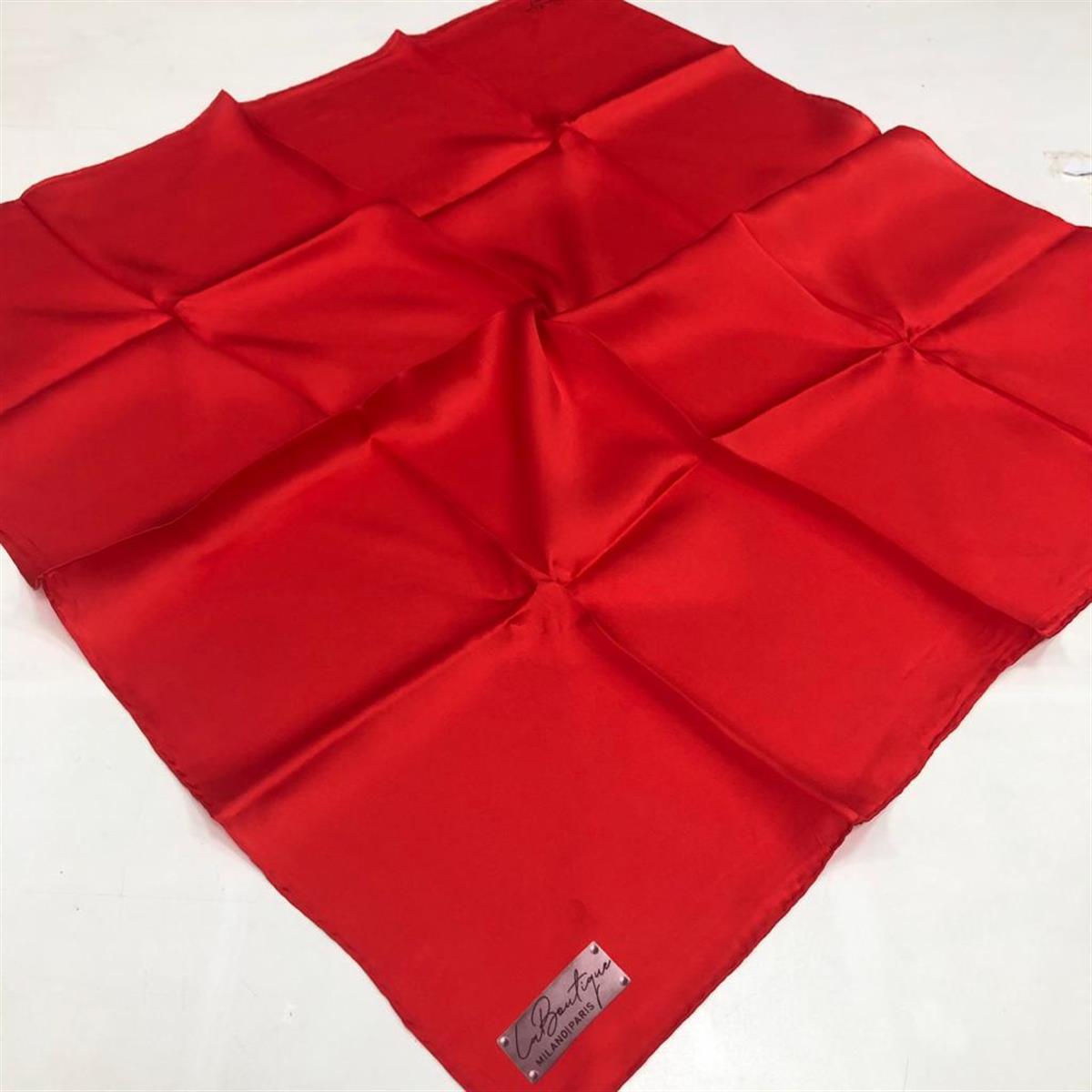 La Boutique Defolu Kırmızı Sura İpek Eşarp 23297