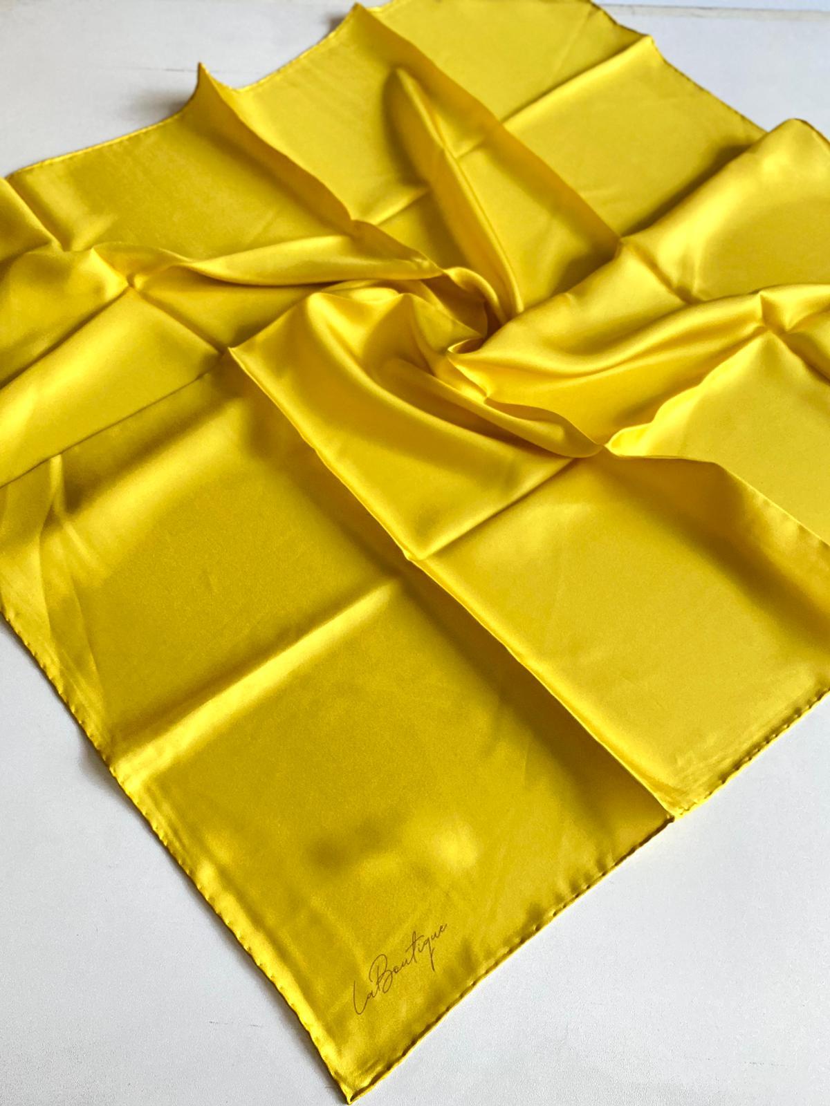 La Boutique Defolu Tivil İpek Eşarp 40463 Sarı Karışık Desen