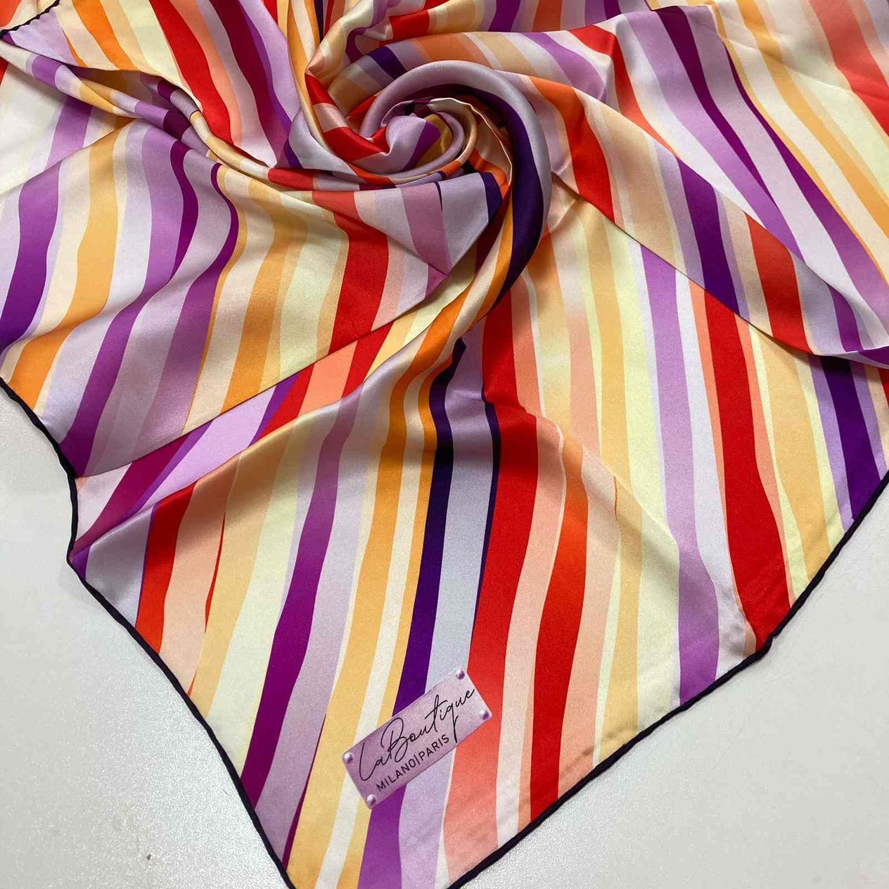 La Boutique Sarı Desenli Sura İpek Eşarp 1584-01