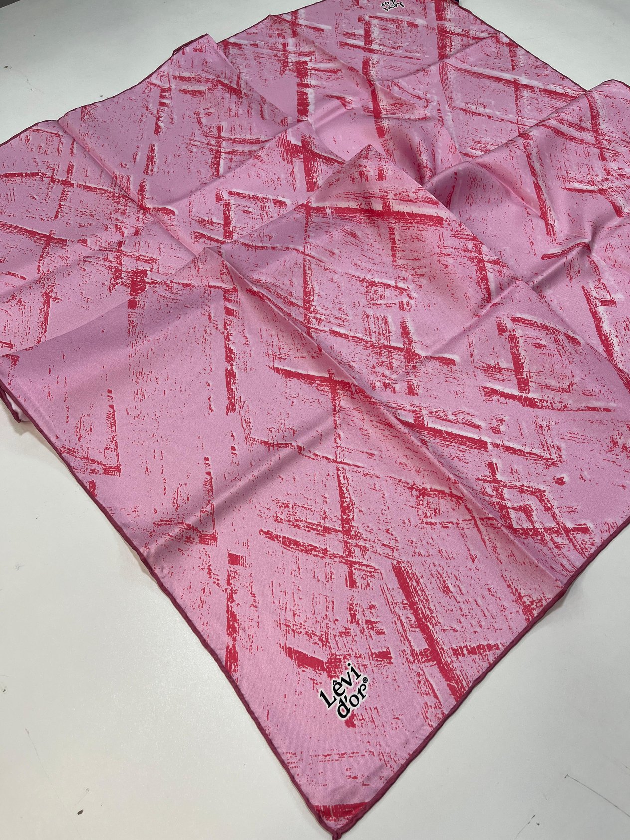 Levidor Pembe Tivil İpek Eşarp IST 82301-4 Karışık Desen