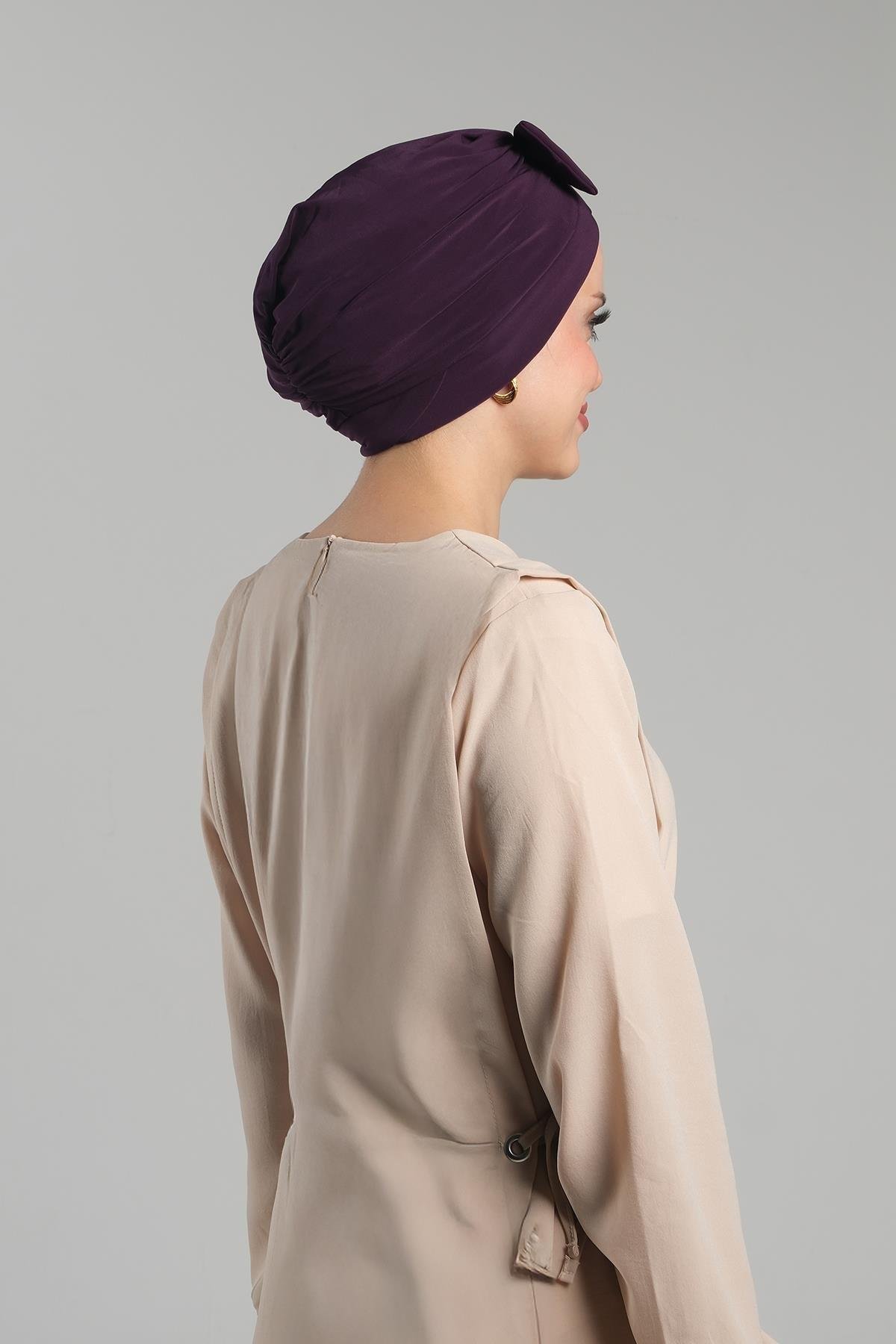 Mürdüm Pratik Hazır Geçmeli Fiyonklu Bone Sandy Çift Taraflı Çapraz 3007B_07