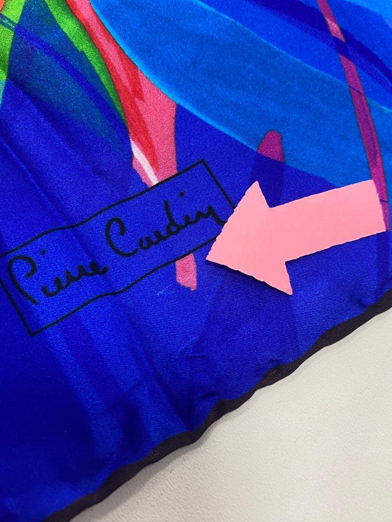 Pierre Cardin Defolu Saks Mavi Çiçek Desen Sura İpek Eşarp 4207701-26831