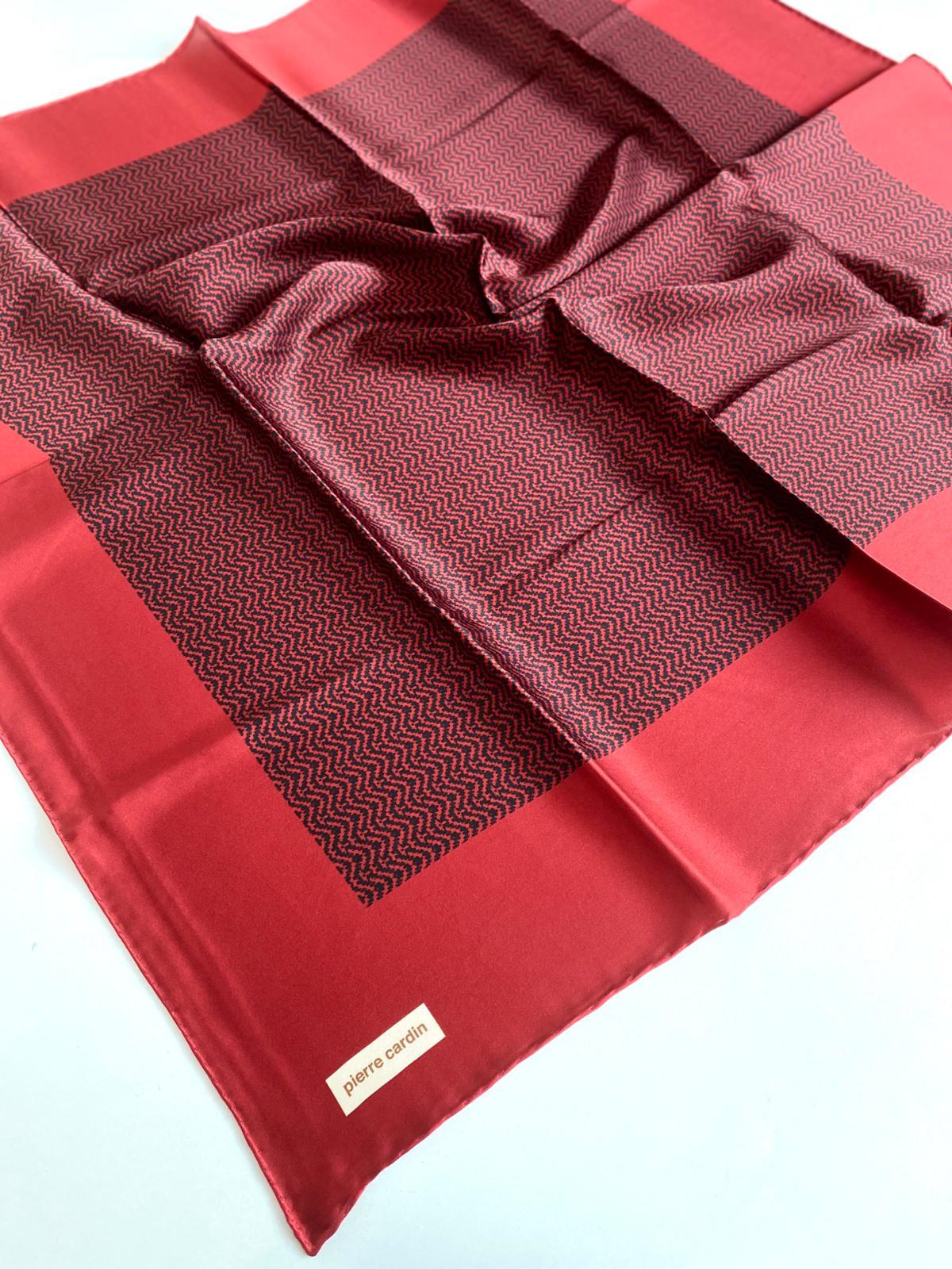 Pierre Cardin Sura İpek Eşarp 8702230-341-48144 Bordo Karışık Desen