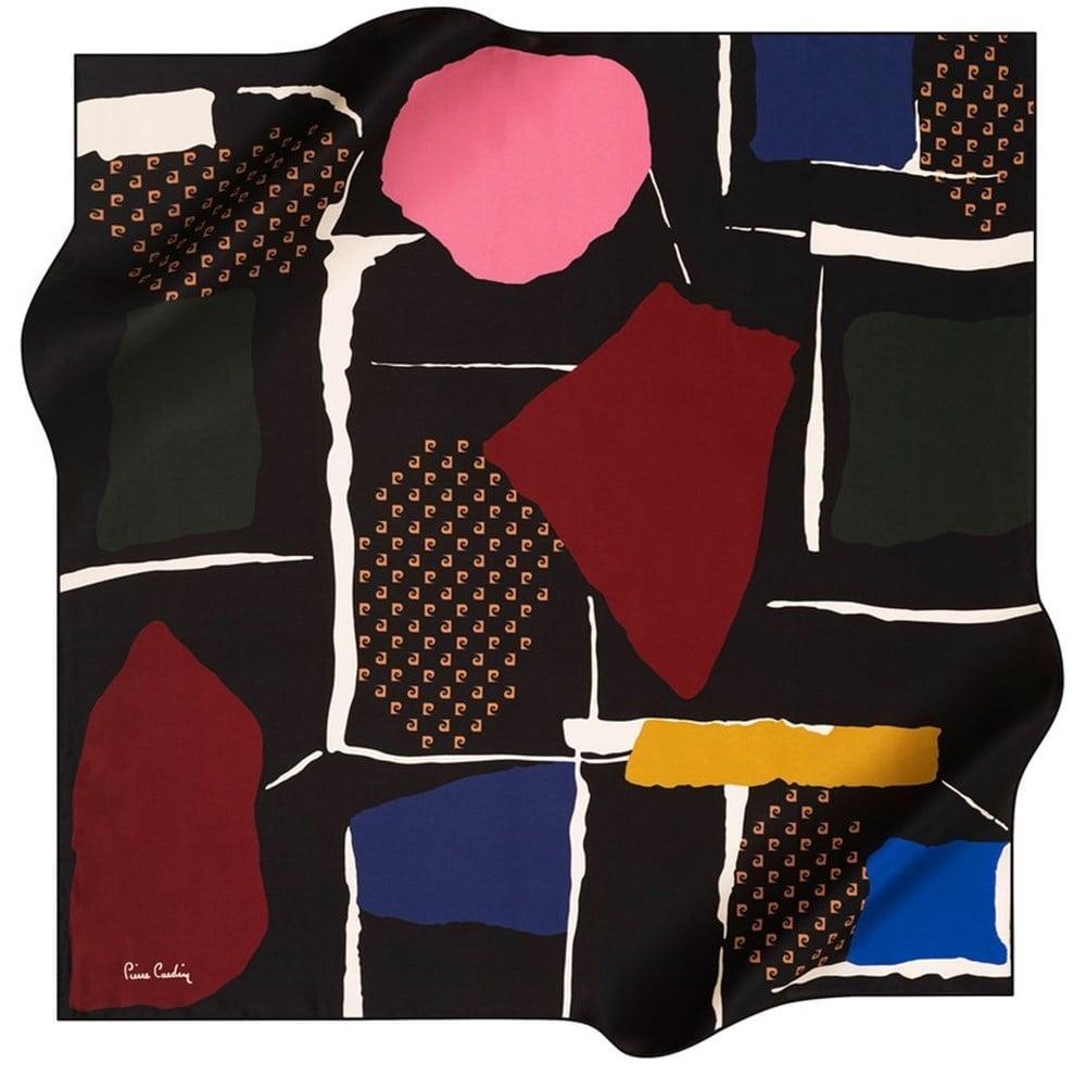 Pierre Cardin Tivil İpek Eşarp 8234438-915-48740 Siyah Karışık Desen