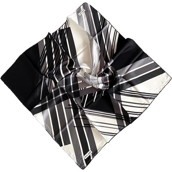 Pierre Cardin Twill Silk Scarf 8832438-913-35598 Gray Mixed Pattern