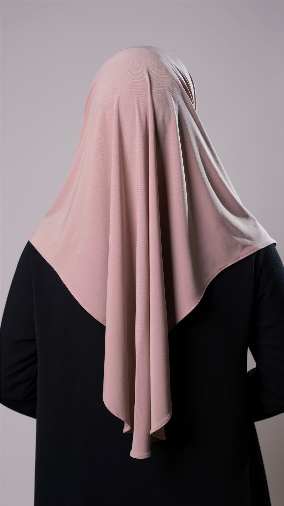 Pudra Pratik Hazır Geçmeli Tesettür Eşarp Sandy Kumaş Düz Hijab 2308_06