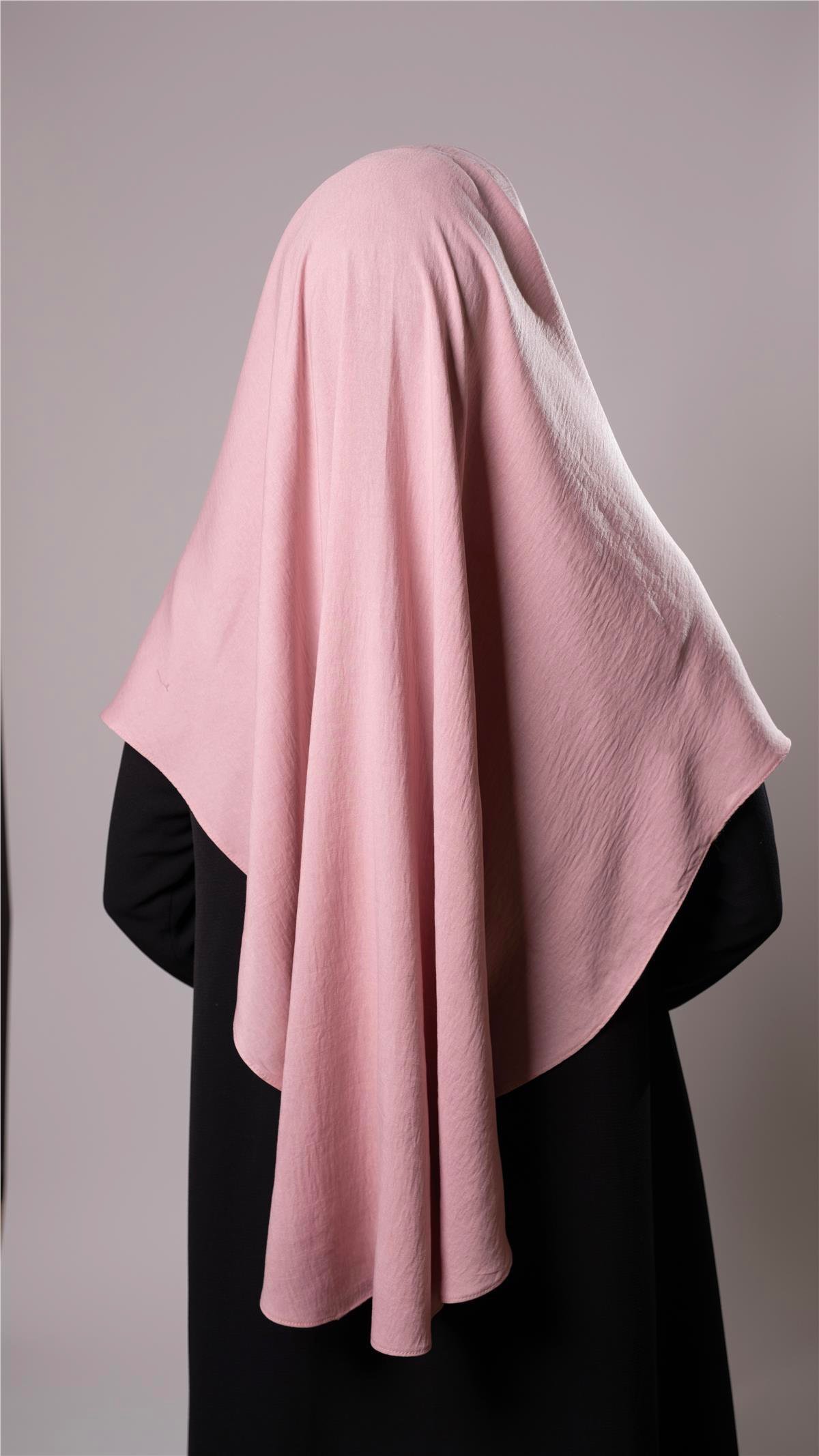 Pudra Pratik Hazır Geçmeli Tesettür Eşarp Pamuk Caz Kumaş Tek Katlı Çapraz Hijab 2305_06