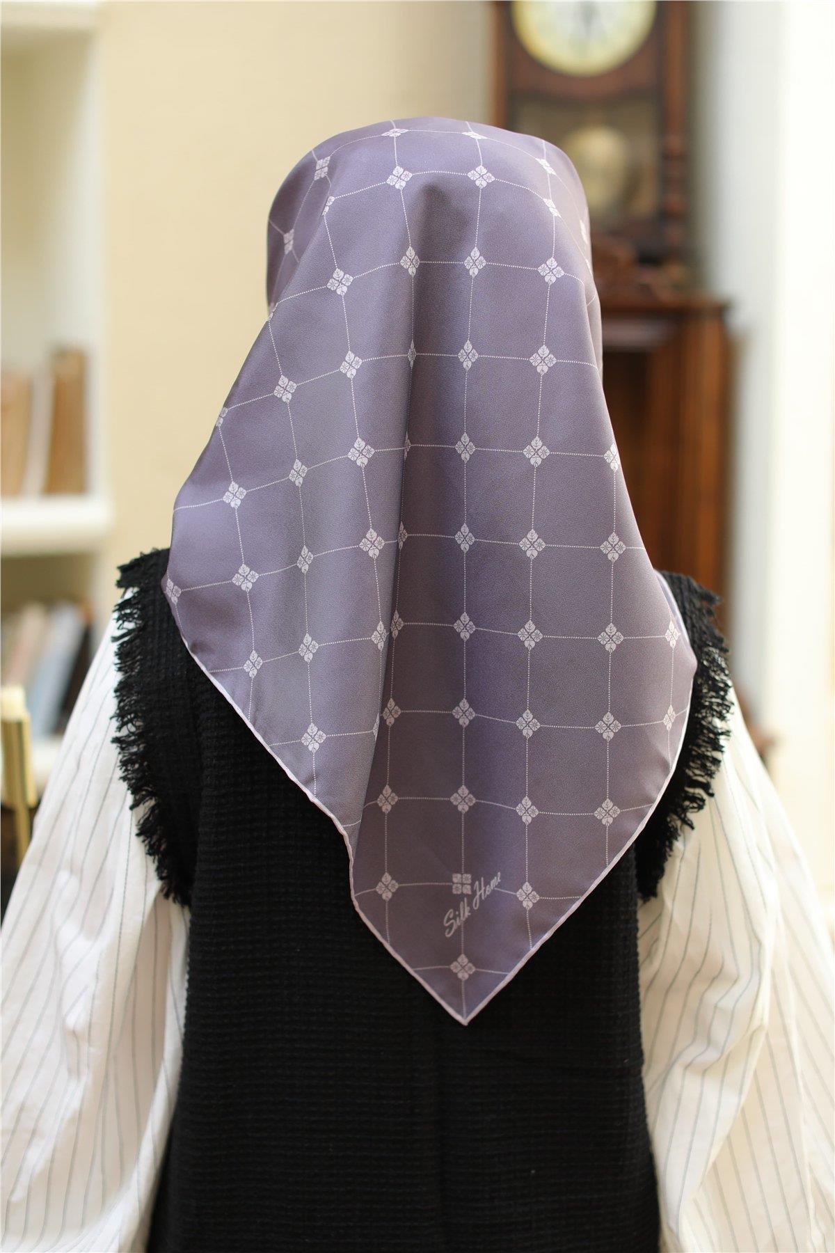Silk Home Lila Karışık Desen Tivil İpek Eşarp IST 11392-26