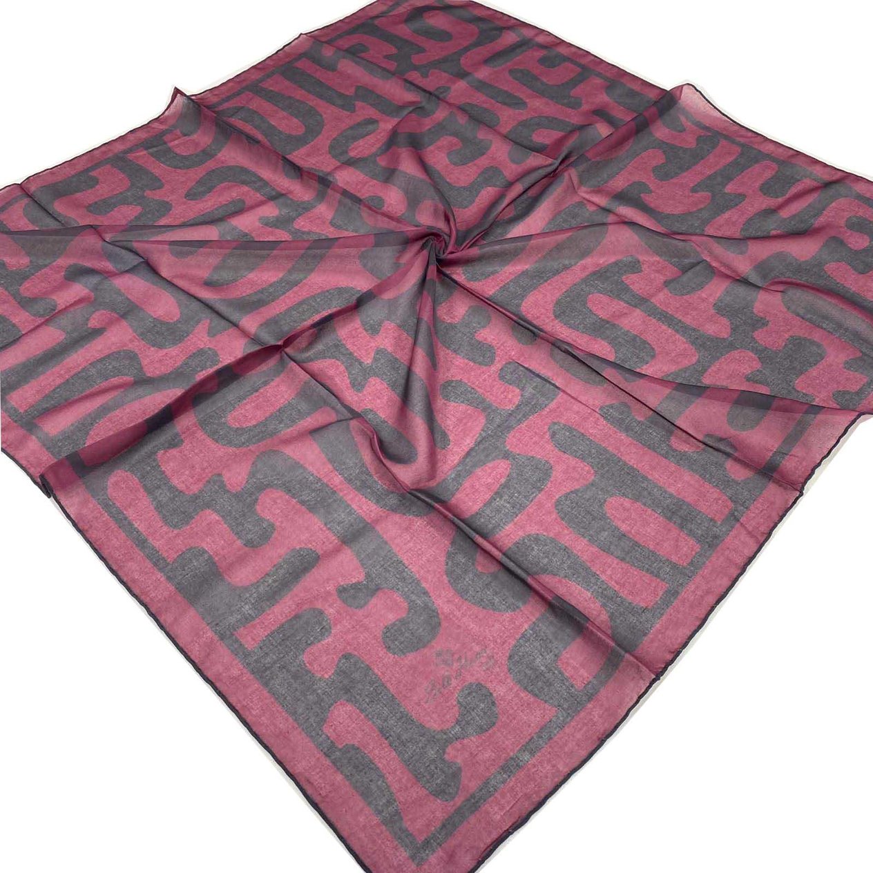 Silk Home Mürdüm-Siyah Labirent Desen Soft Eşarp 2003-01