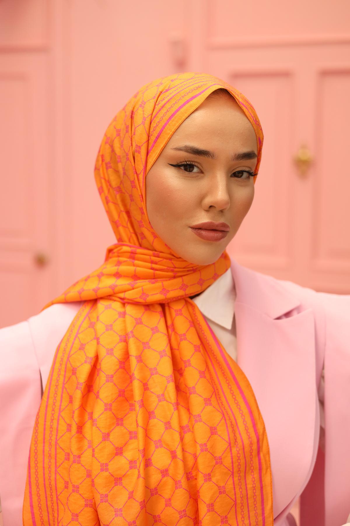 Silk Home Olinda Şal 49005-21 Parlak Turuncu, Pembe