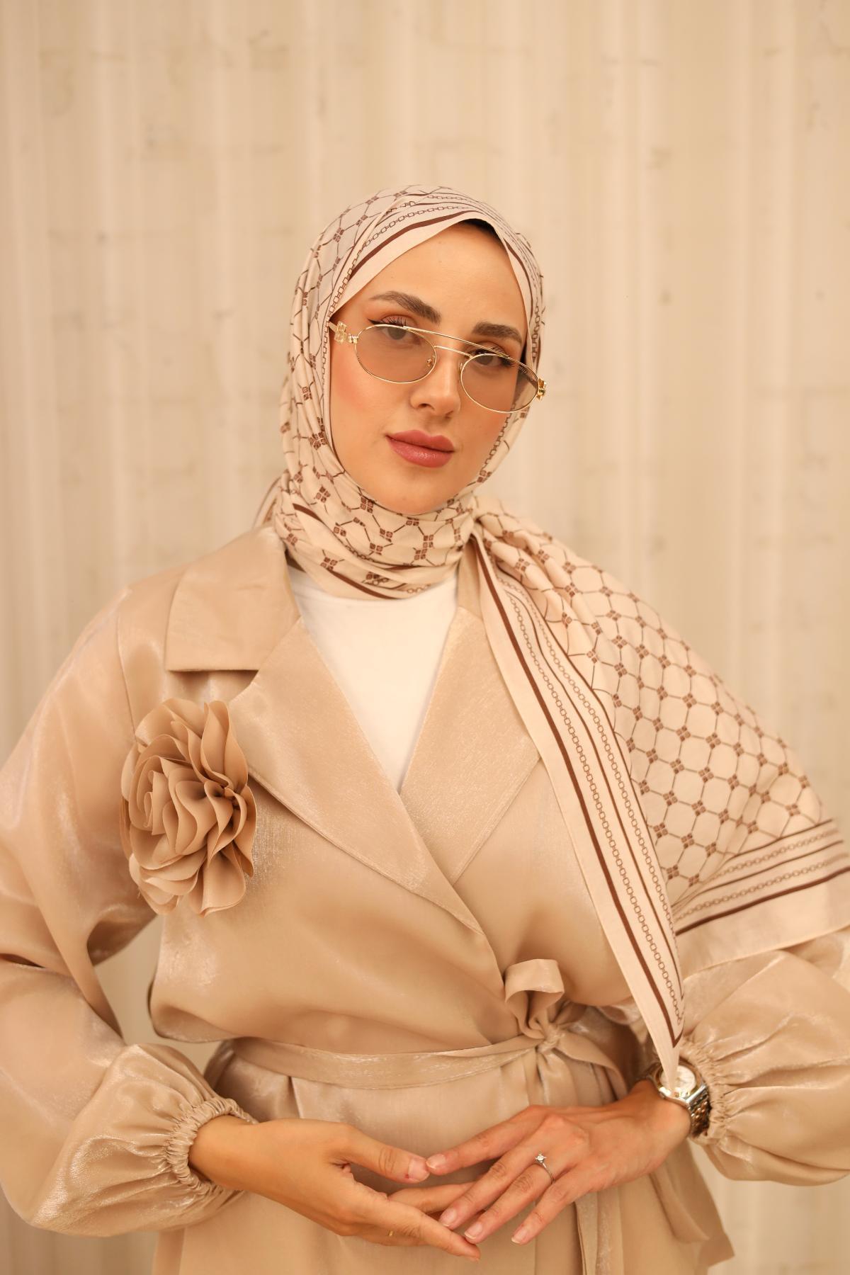 Silk Home Olinda Şal 49005-39 Vanilya, Acı Kahve