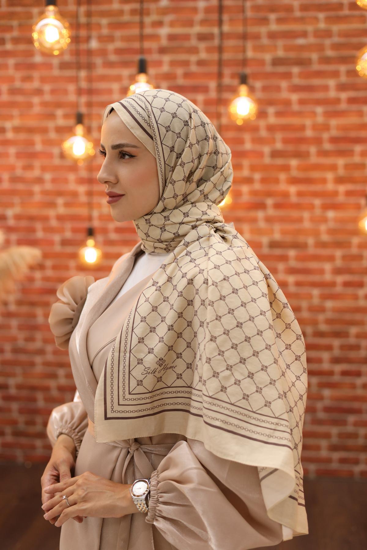 Silk Home Olinda Şal 49005-40 Kum Beji, Koyu Vizon
