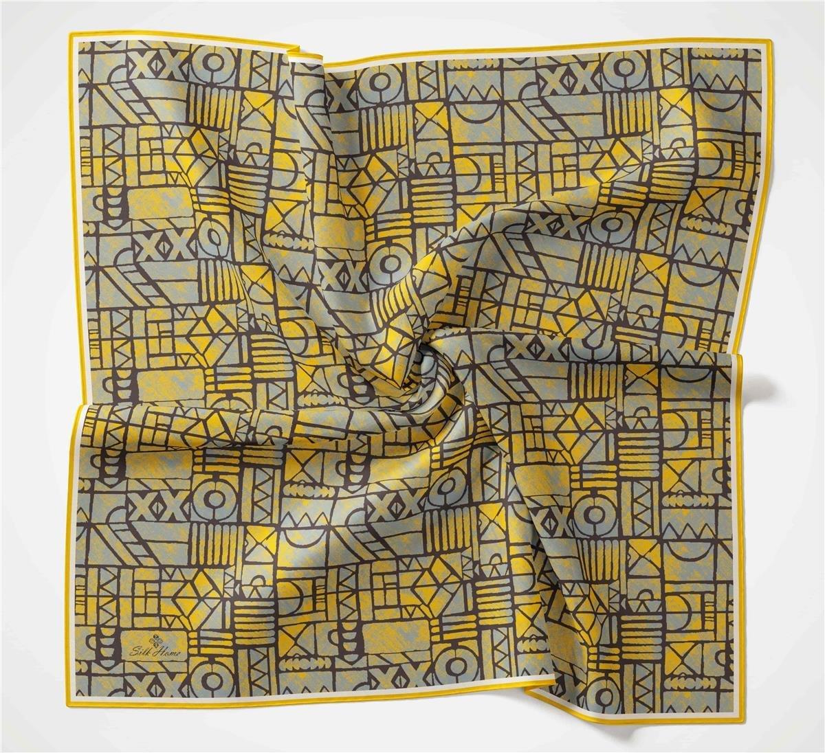 Silk Home Soft Eşarp 36693 Sarı Füme Karma Desen 