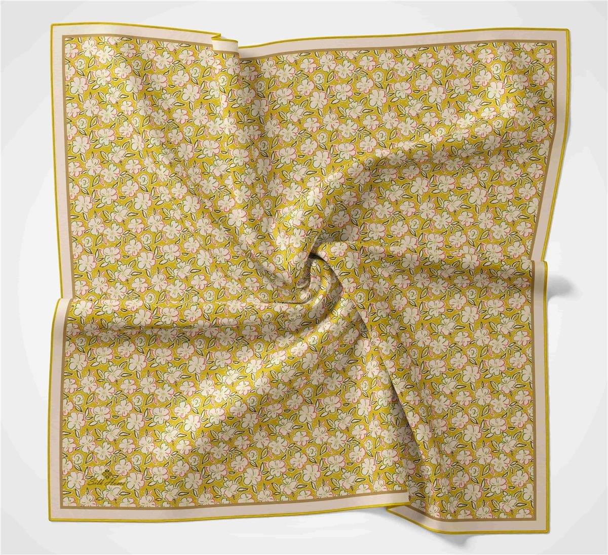 Silk Home Soft Eşarp 37019 Sarı Çiçek Desen