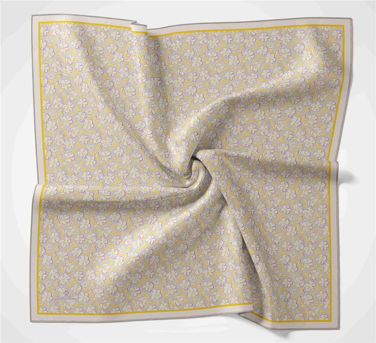 Silk Home Soft Eşarp 37030 Gri Çiçek Desen