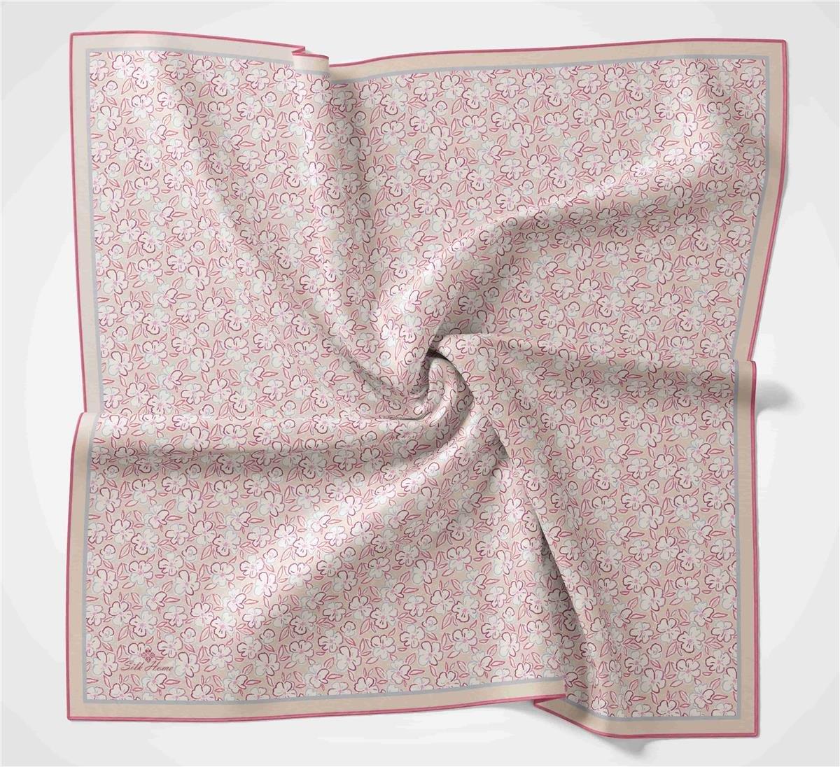 Silk Home Soft Eşarp 37032 Krem Çiçek Desen