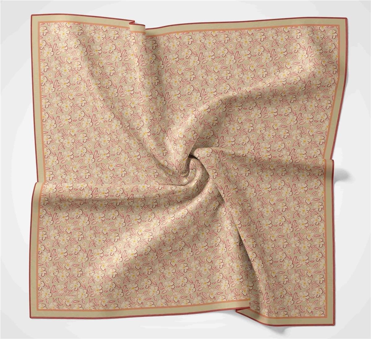 Silk Home Soft Eşarp 37047 Mercan Çiçek Desen