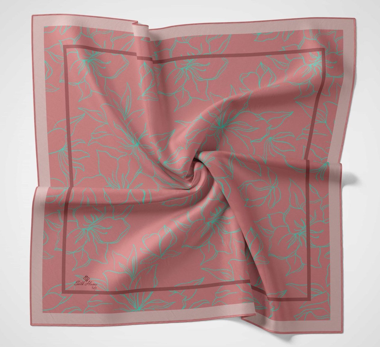 Silk Home Soft Eşarp 40615 Gül Pembe Karışık Desen 