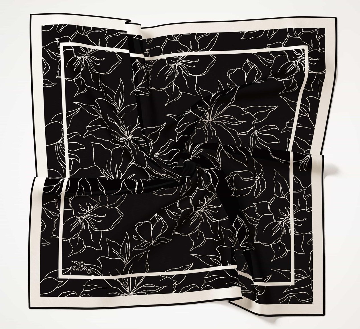 Silk Home Soft Eşarp 40620 Siyah Karışık Desen 