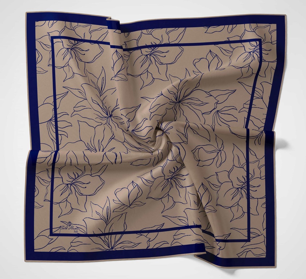 Silk Home Soft Eşarp 40628 Lacivert Karışık Desen 