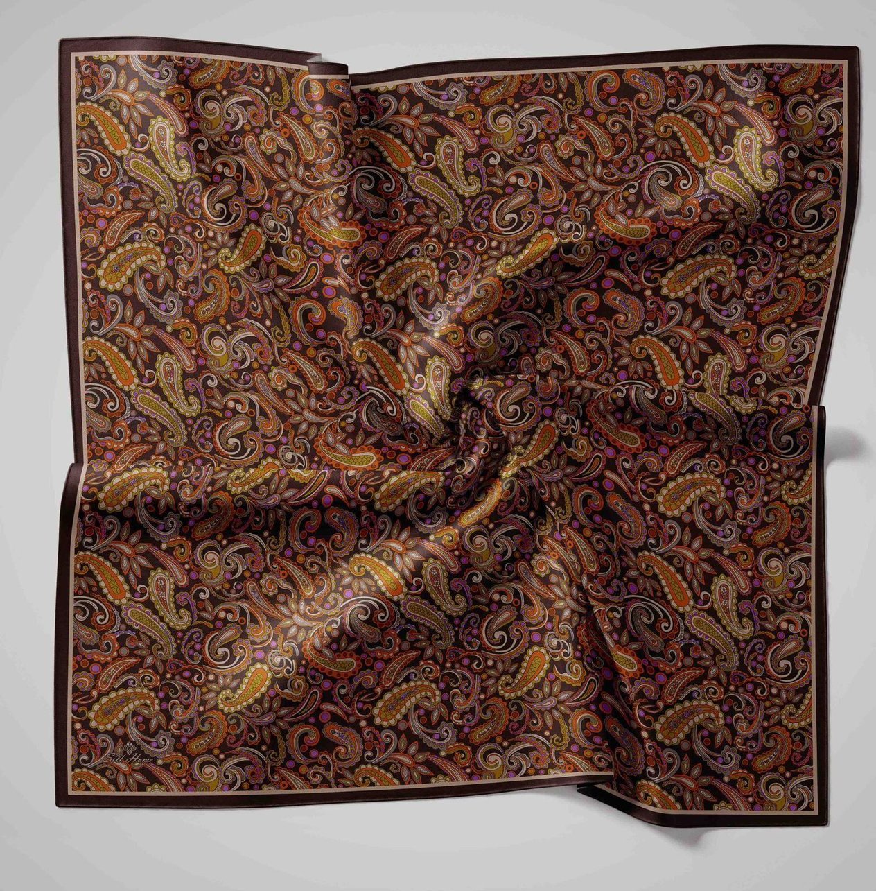 Silk Home Soft Eşarp 45862 Kahverengi Karışık Desen 