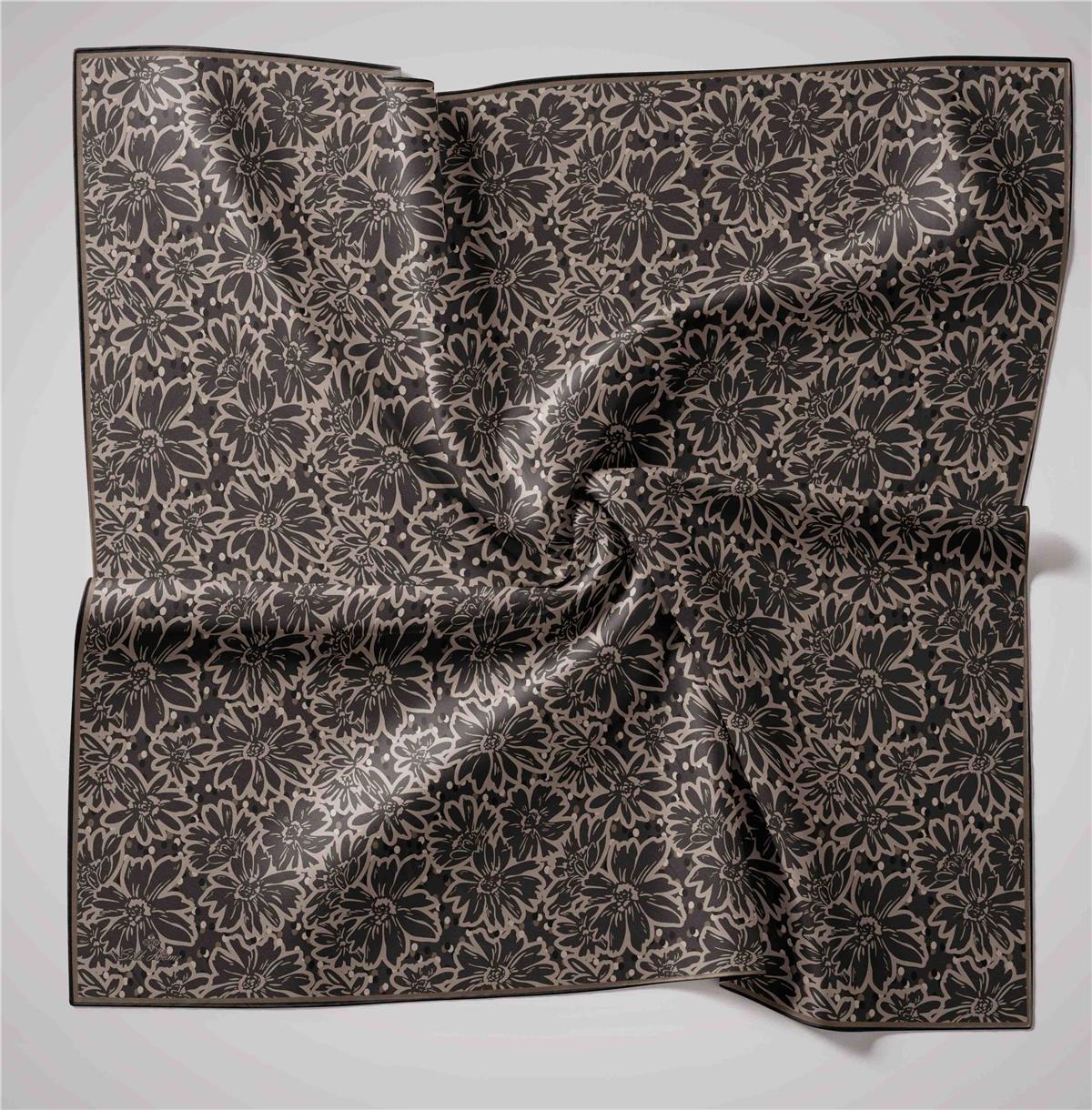 Silk Home Soft Eşarp 46689 Antrasit-Gümüş Karışık Desen 