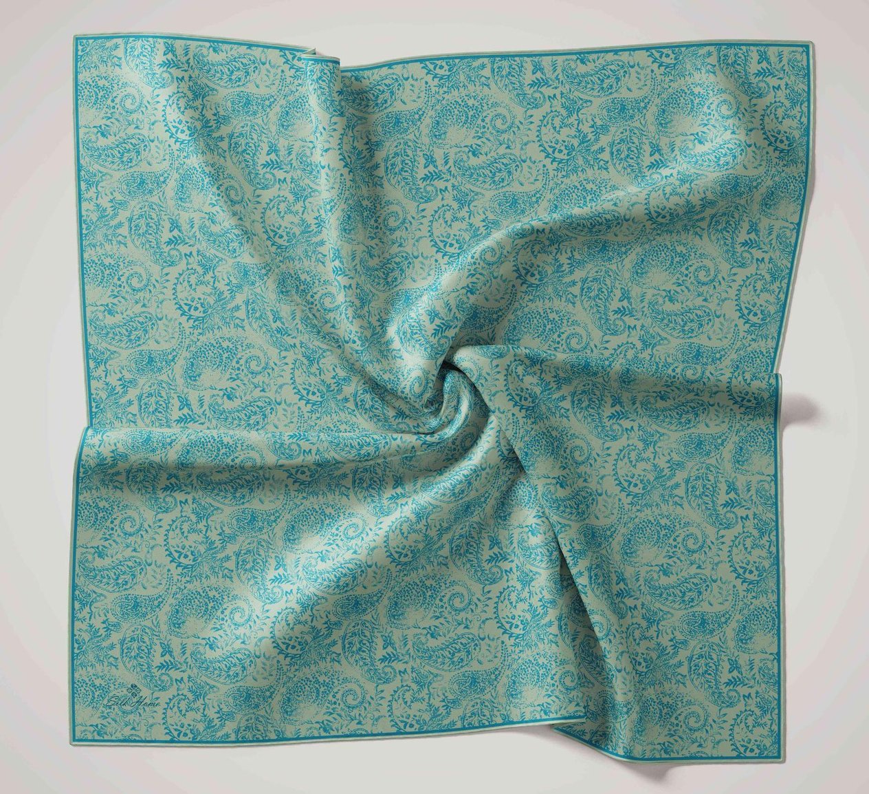 Silk Home Soft Eşarp 47050 Mint Yeşili-Turkuaz  Karışık Desen 