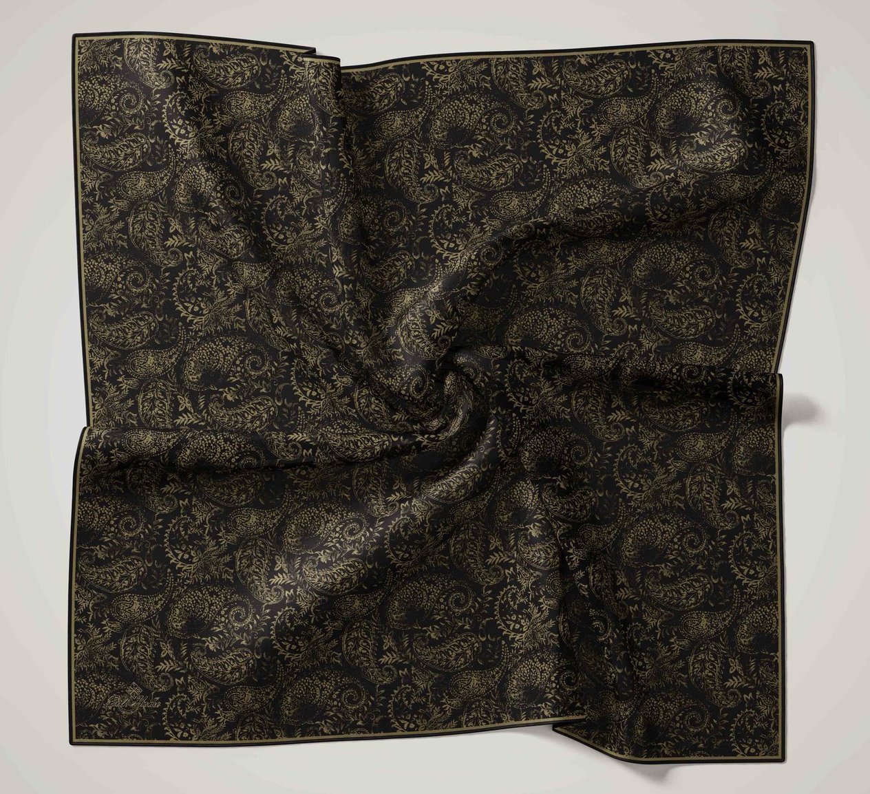 Silk Home Soft Eşarp 47054 Siyah-Haki Karışık Desen 