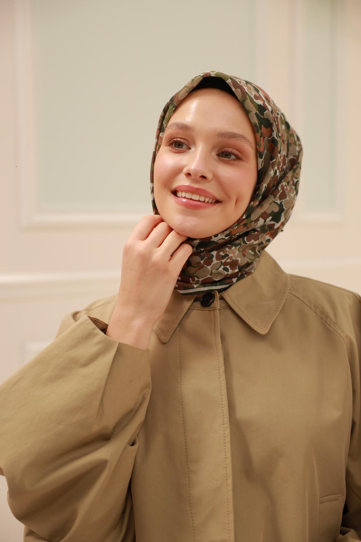 Silk Home Soft Eşarp 47293 Yeşil Karışık Desen 