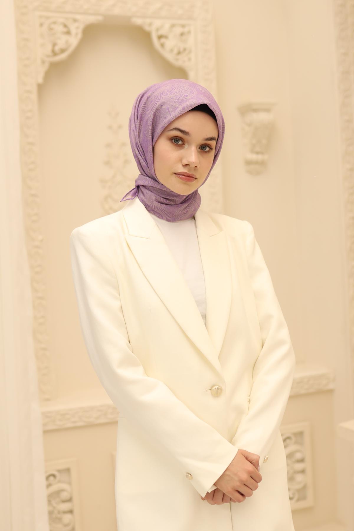 Silk Home Soft Eşarp 48887 Lila Karışık Desen 