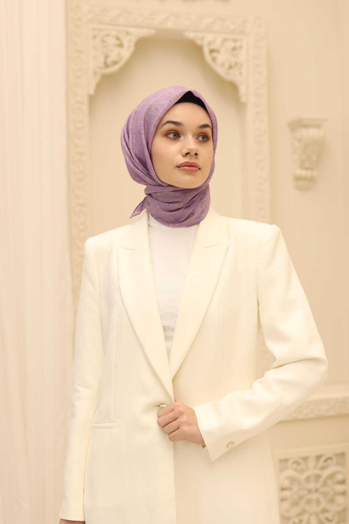 Silk Home Soft Eşarp 48887 Lila Karışık Desen 