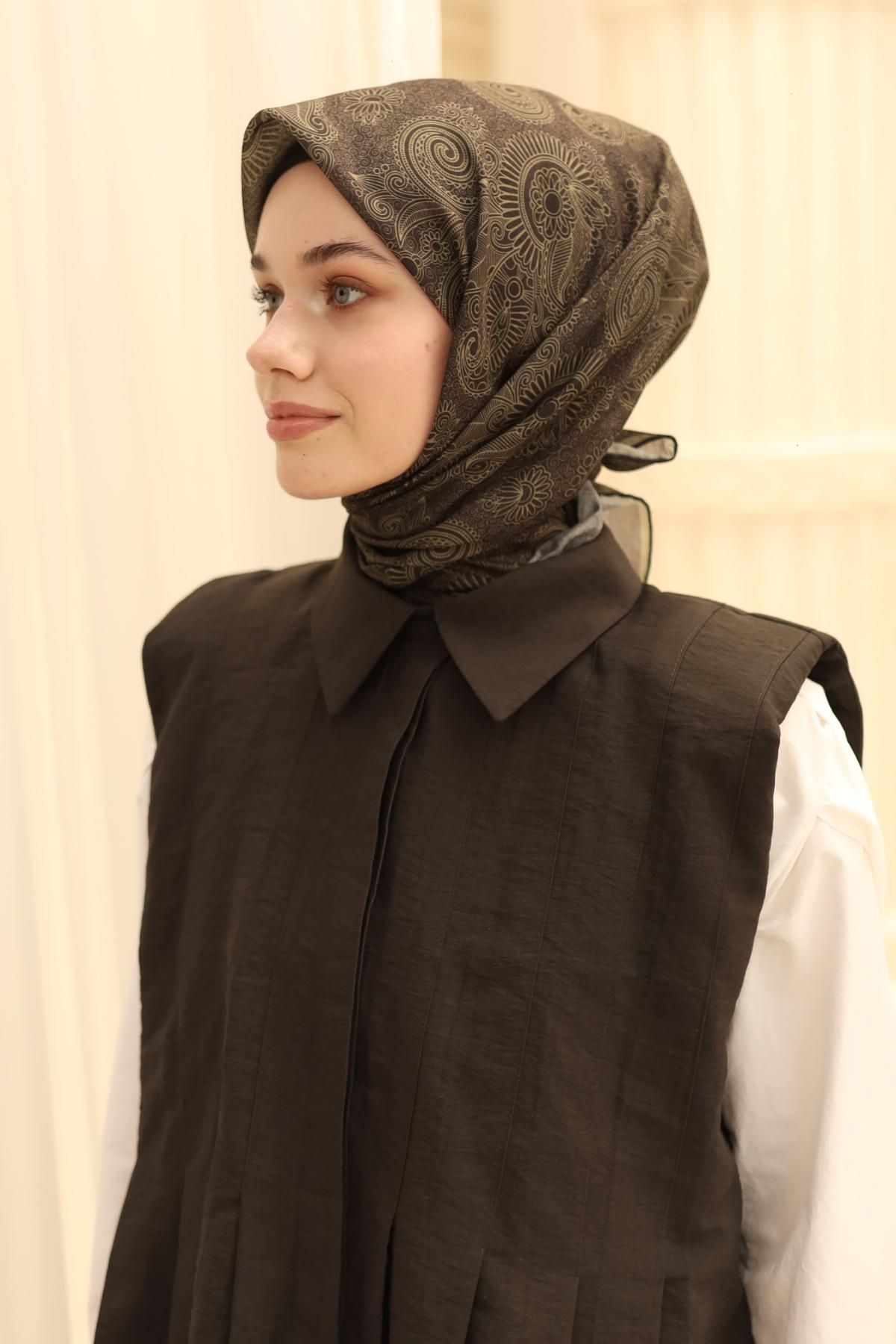 Silk Home Soft Eşarp 48895 .Siyah Karışık Desen 