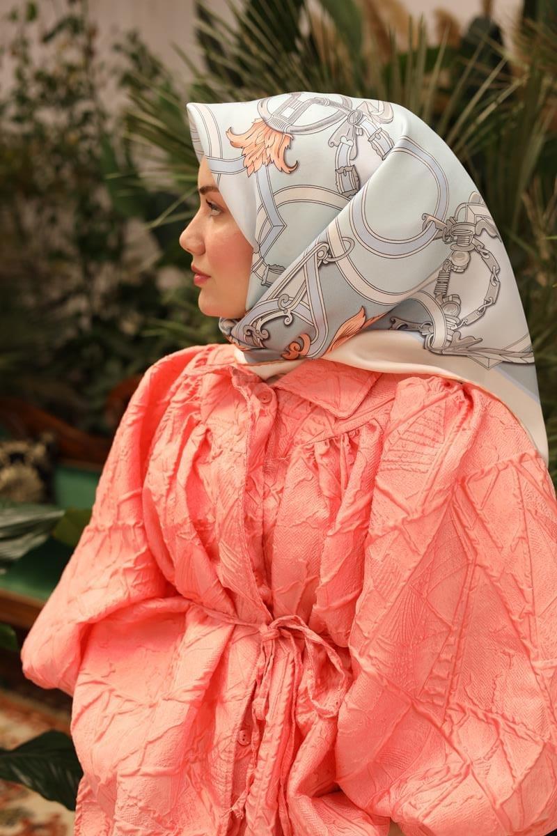 Silk Home Tivil İpek Eşarp 11436-09 Açık Mavi Karışık Desen