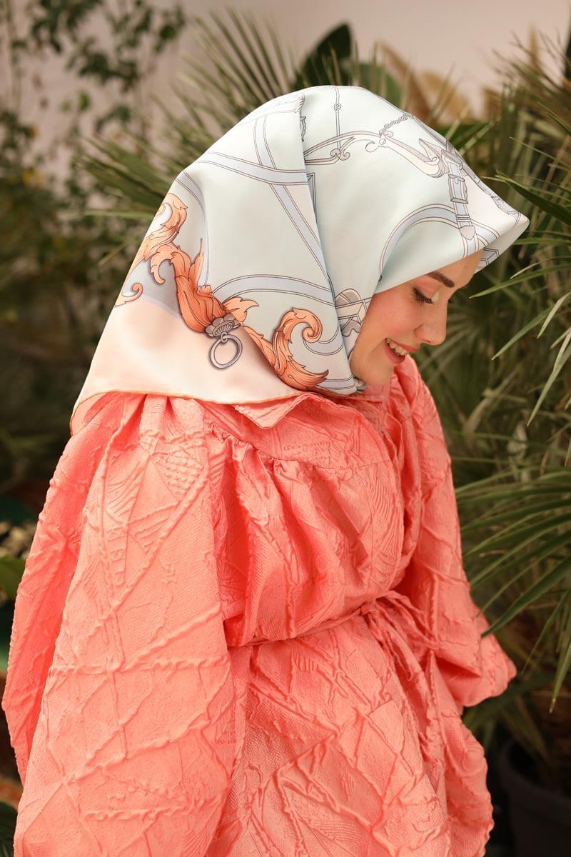 Silk Home Tivil İpek Eşarp 11436-09  Yavruağzı Karışık Desen