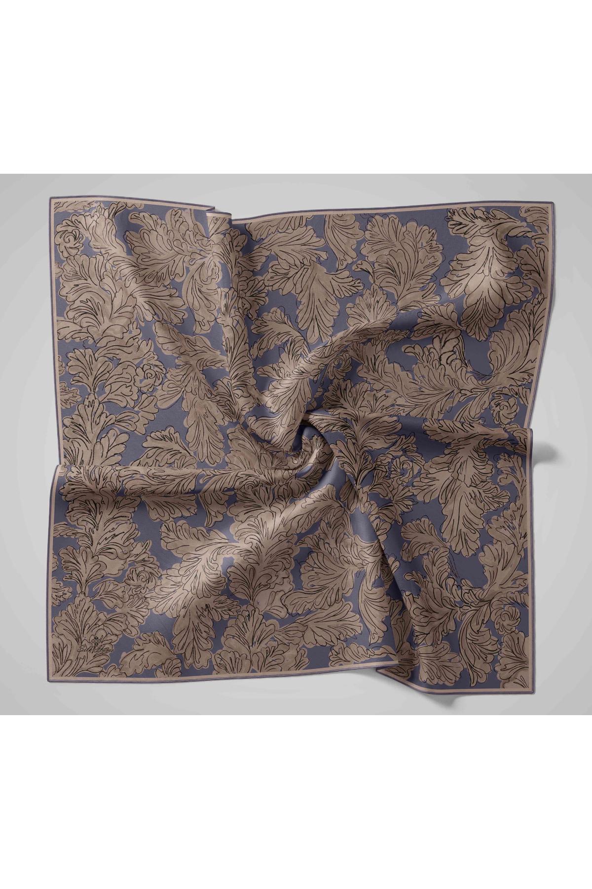 Silk Home Tivil İpek Eşarp 11468-34 İndigo Karışık Desen