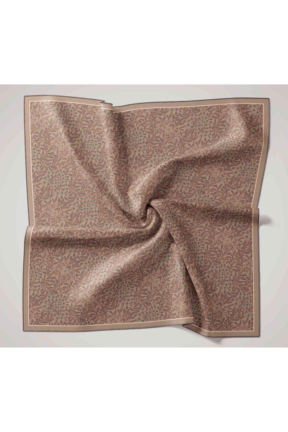 Silk Home Vizon, Benetton, Mor, Krem Geometrik Desen Tivil İpek Eşarp IST11464-12
