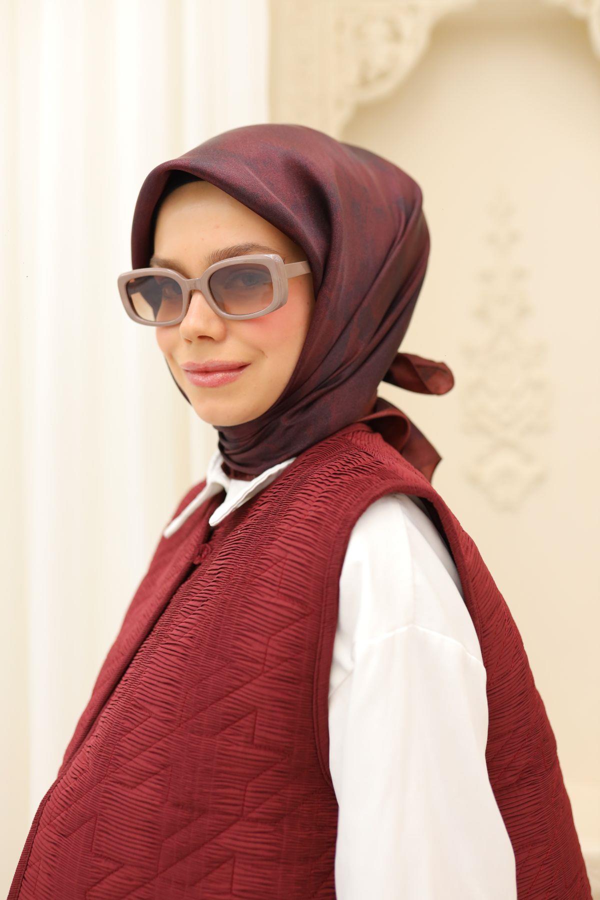 Silkhome Shiny Kiremit Bordo, Koyu Bordo Işıltılı Eşarp IST75002-62