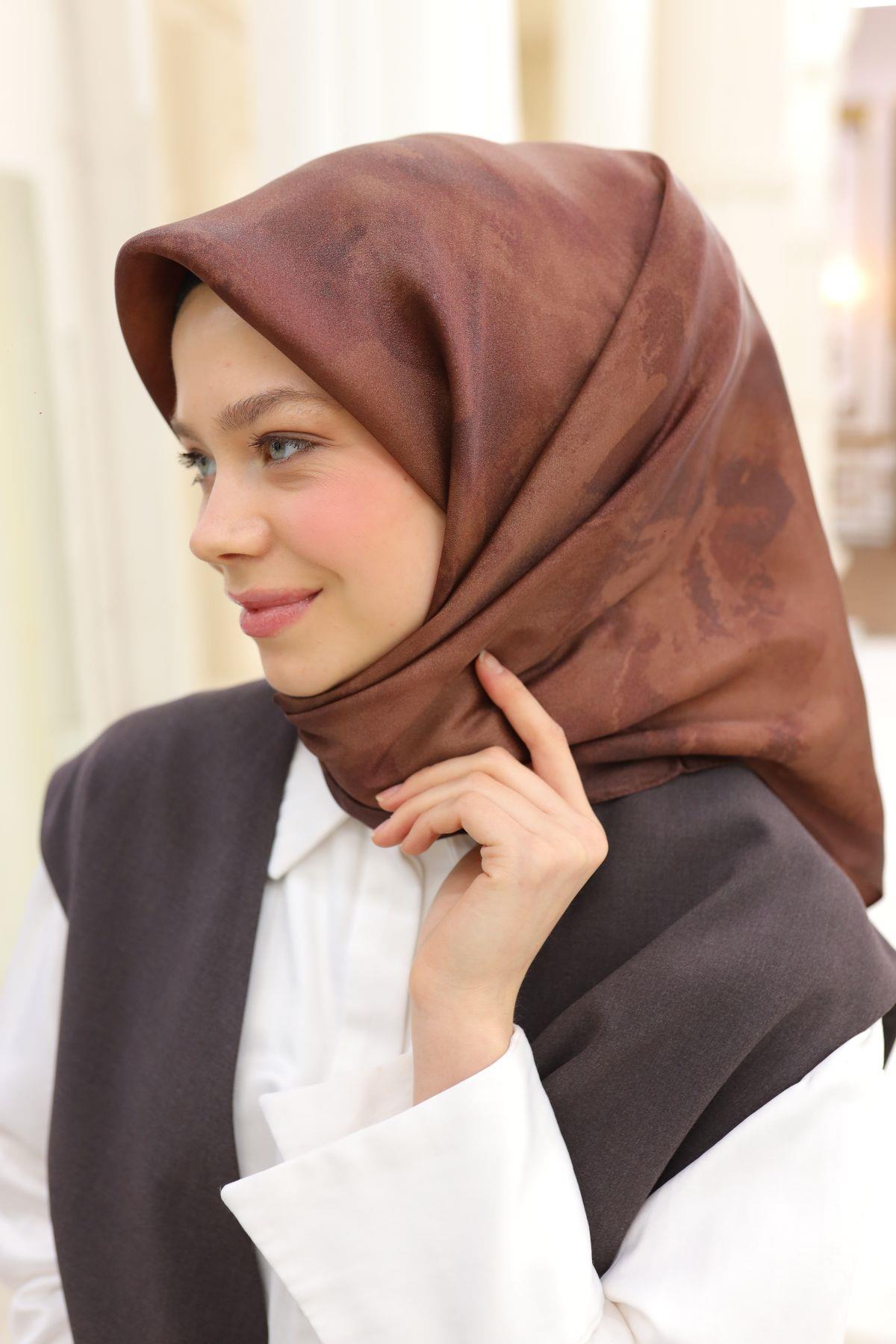 Silkhome Shiny Kızıl Kahve, Kahverengi Işıltılı Eşarp IST 75002-52
