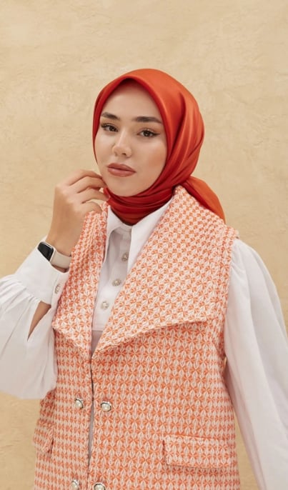 Silkhome Shiny Turuncu Işıltılı Eşarp 32737