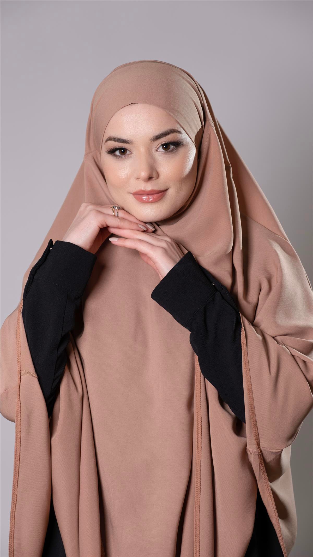 Taba Pratik Hazır Geçmeli Tesettür Eşarp Medine İpeği Kumaş Arkadan Bağlamalı Sufle Hijab 2301_33
