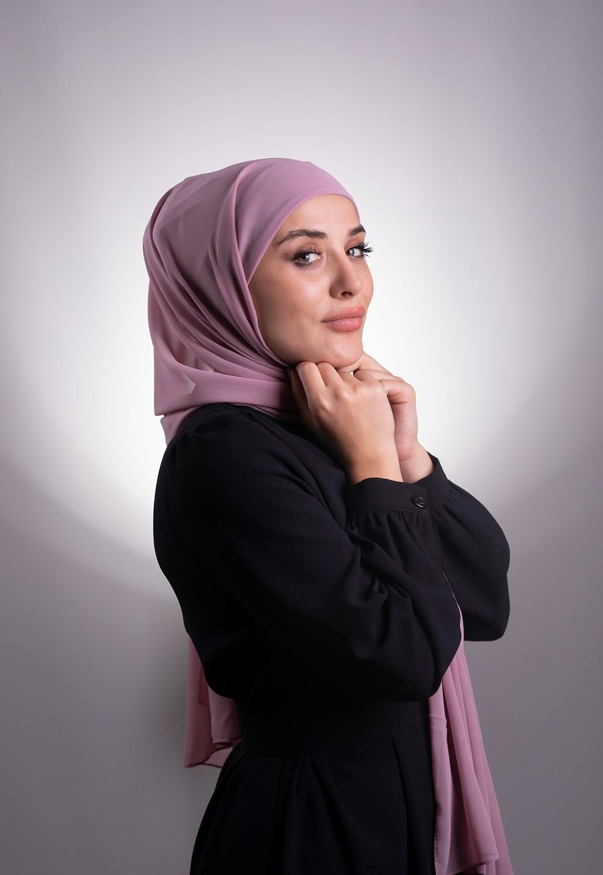Violet Pratik Hazır Geçmeli Şal Şifon Boru Boneli 3001_21