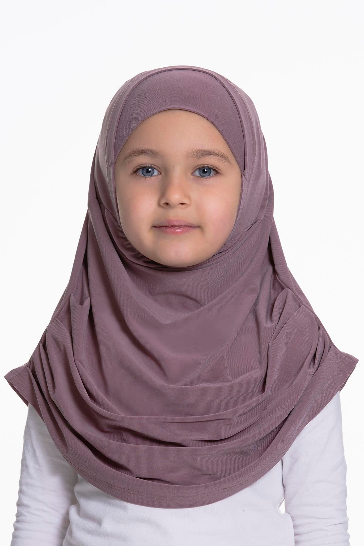 Vizon Pratik Hazır Geçmeli Çocuk Tesettür Bone Sandy Kumaş Kendinden Boneli 78_10